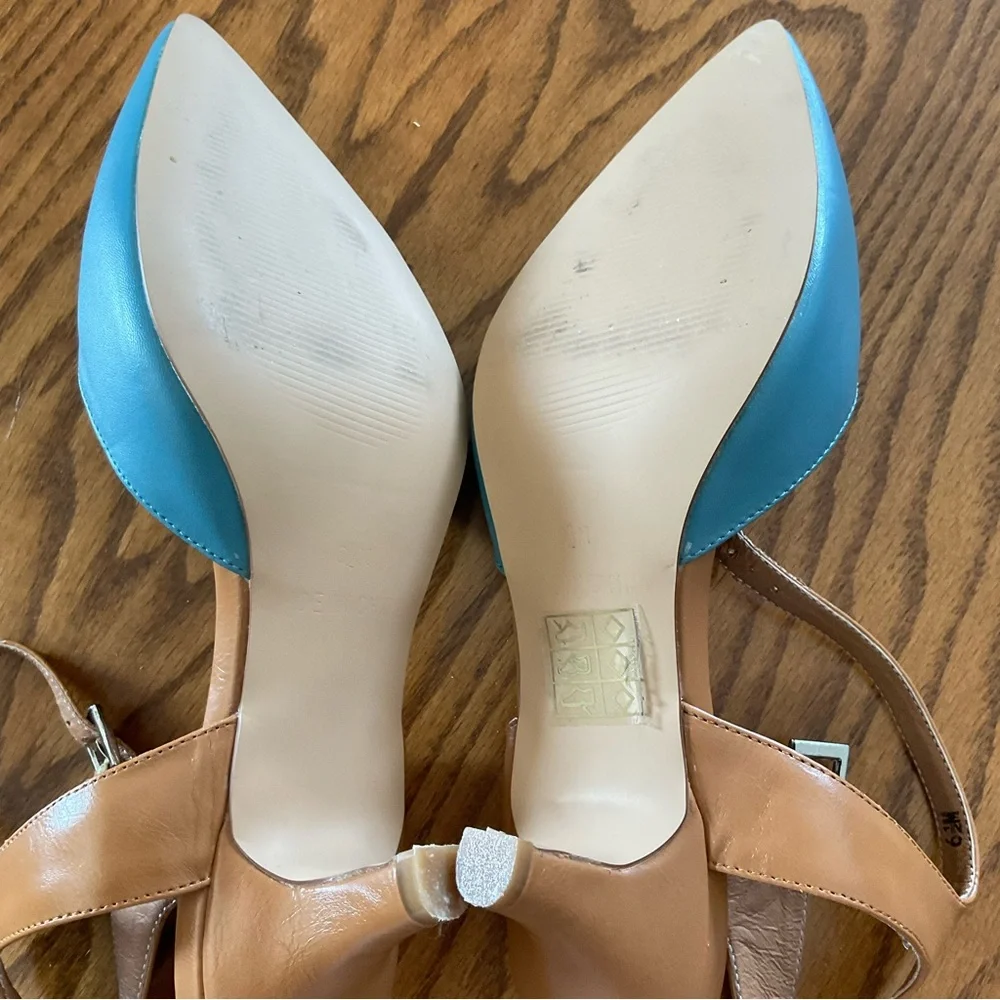 Monroe & Main Color Block Ankle Strap Heel/Pumps, Women’s Sz 6.5M